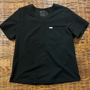 FIGS Black Catarina One-Pocket Scrub Top